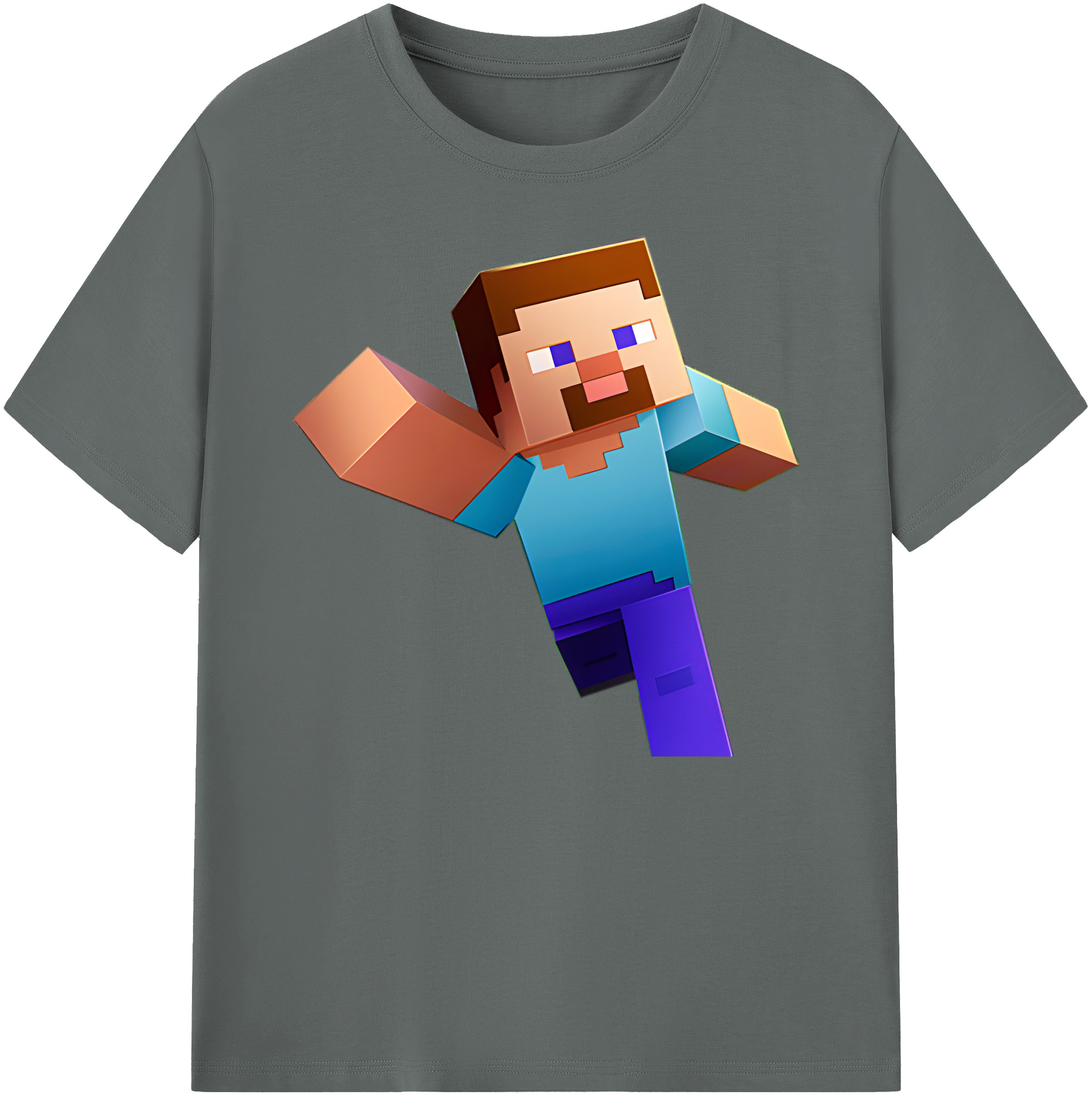 （画像用） マインクラフト ブロックの世界 Minecraft MC Block world 綿100％ メンズ半袖Tシャツ｜肌触りやわらか＆通気性